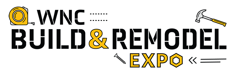 WNC Build and Remodel Expo Logo; with a tape measurer; and hammer and nail