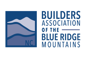 Builders Association of the Blue Ridge Mountains logo with blues, mountain icon